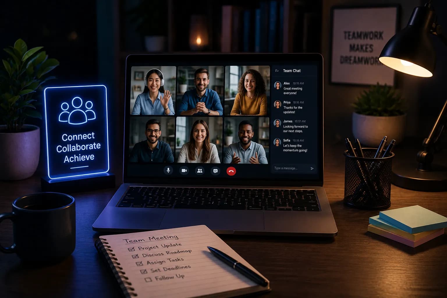 Remote group on a video call while watching content together