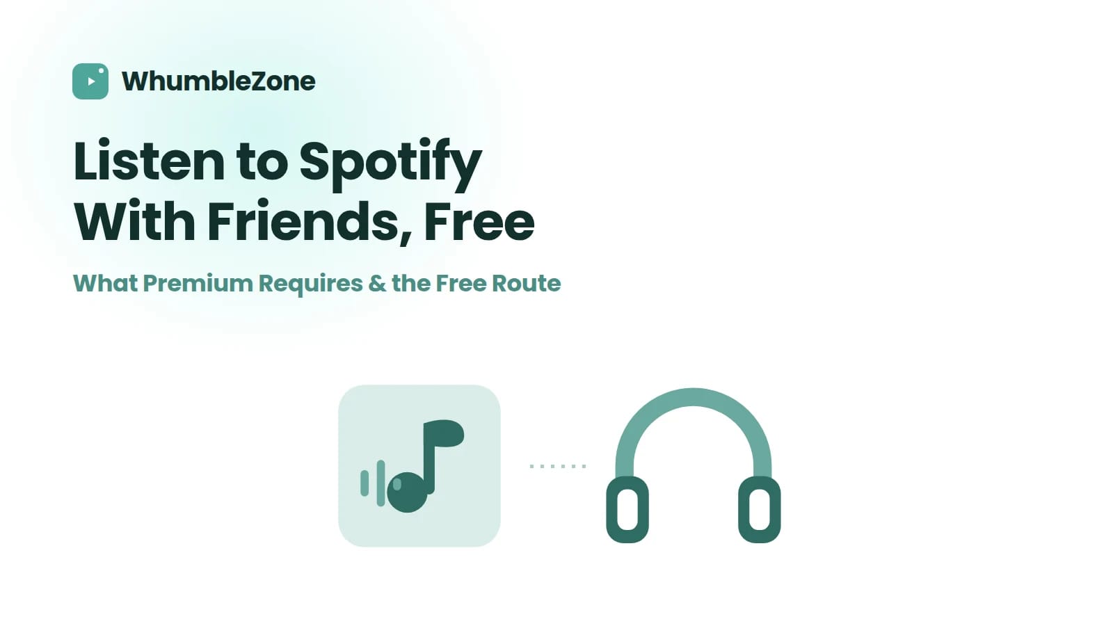 A record, headphones and two chat bubbles illustrating listening to music together without Spotify Premium
