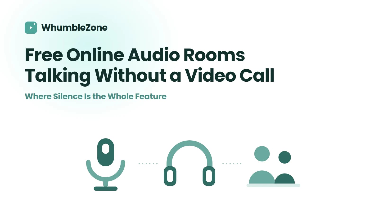 A microphone, headphones and two people, for voice-only rooms