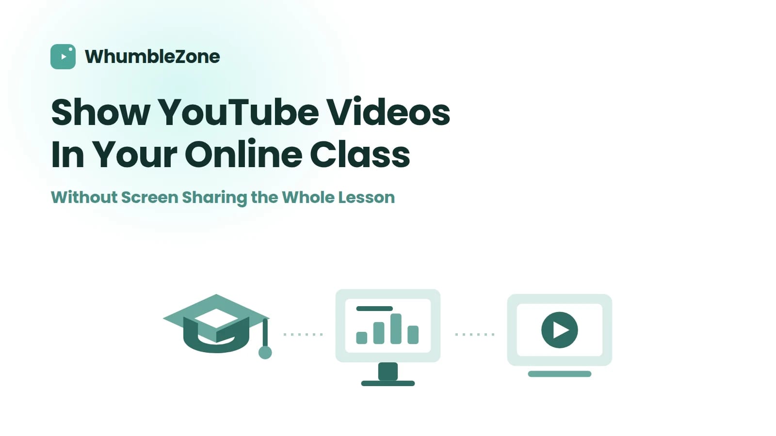 A graduation cap, a presentation board and a video panel, for showing video in an online class