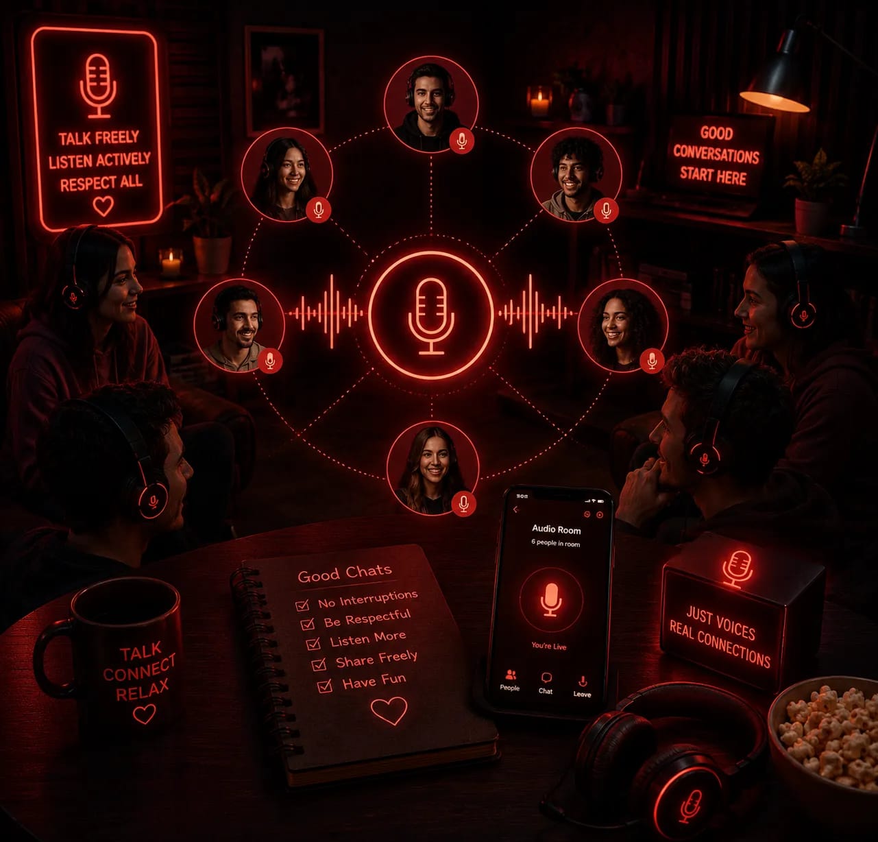 WhumbleZone mood room for casual hangouts and chill voice rooms