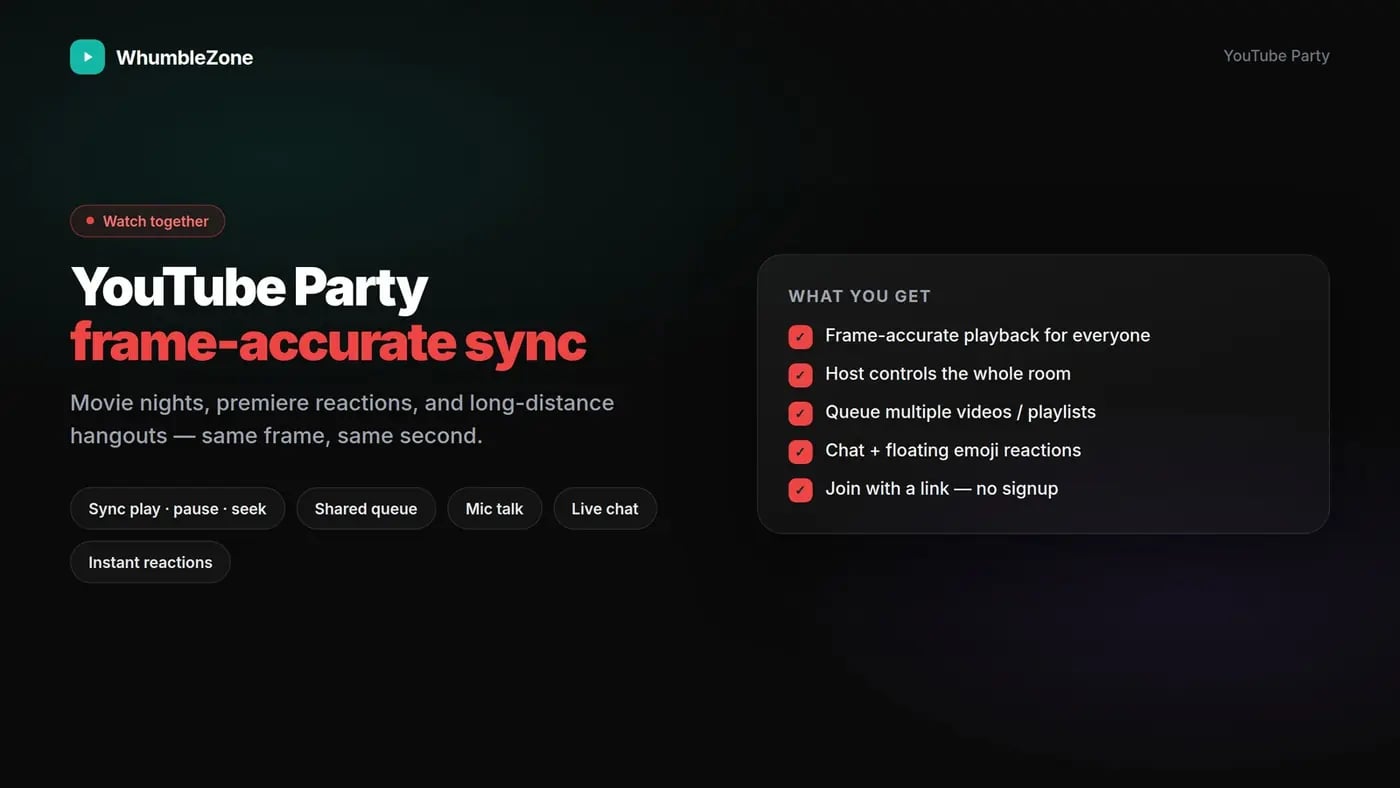 Discord watch party alternative using WhumbleZone
