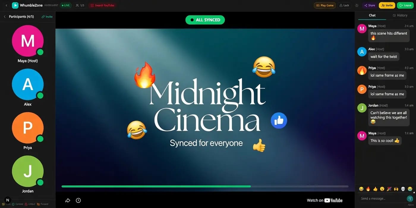 How to watch YouTube with friends in a synced WhumbleZone room How to watch YouTube with friends in a synced WhumbleZone room