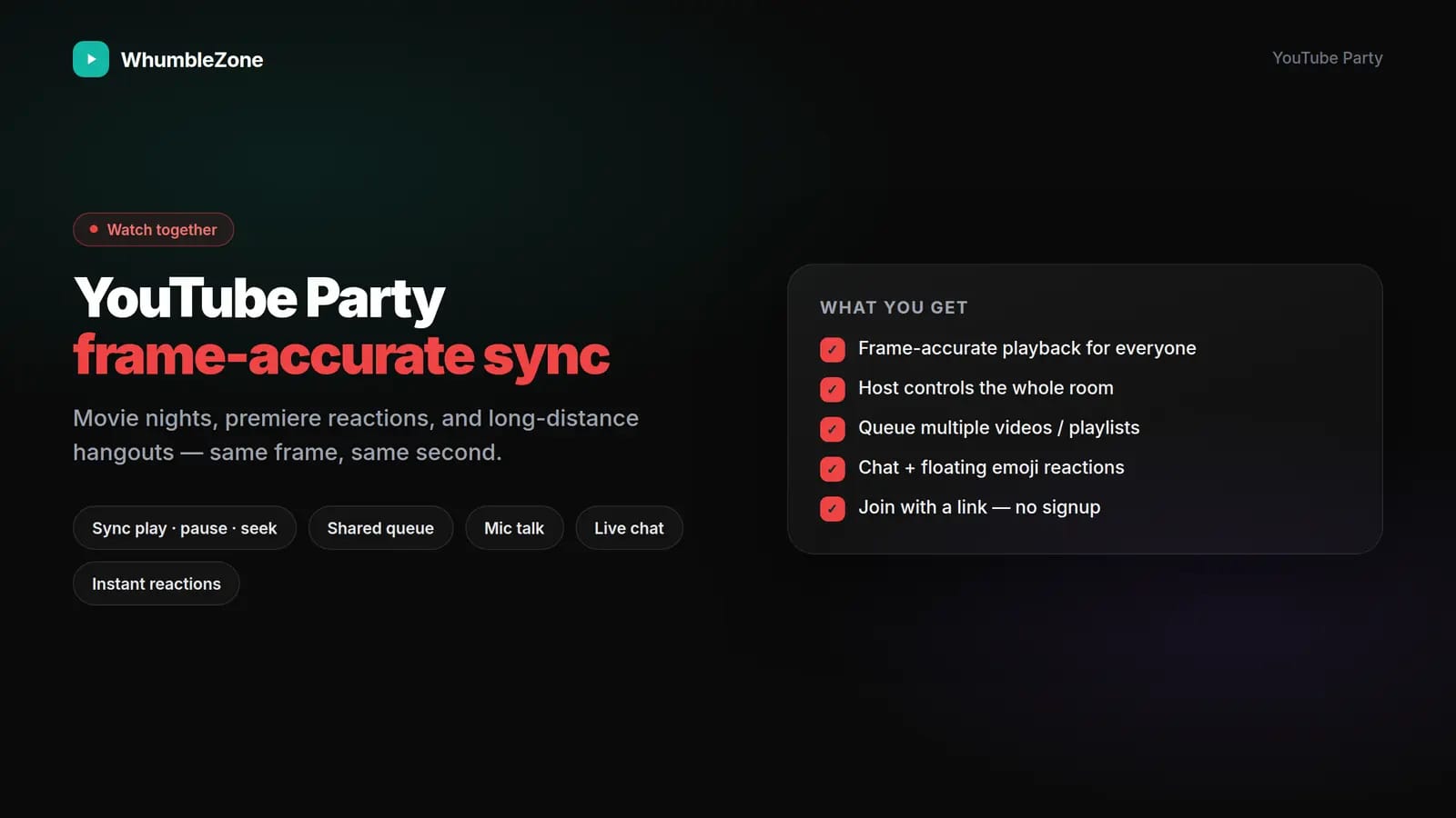 Listen to Spotify with friends in a WhumbleZone room Listen to Spotify with friends in a WhumbleZone room