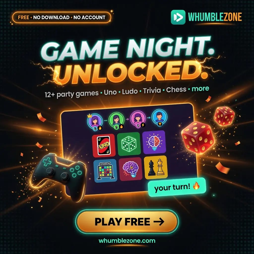 WhumbleZone free online party games poster