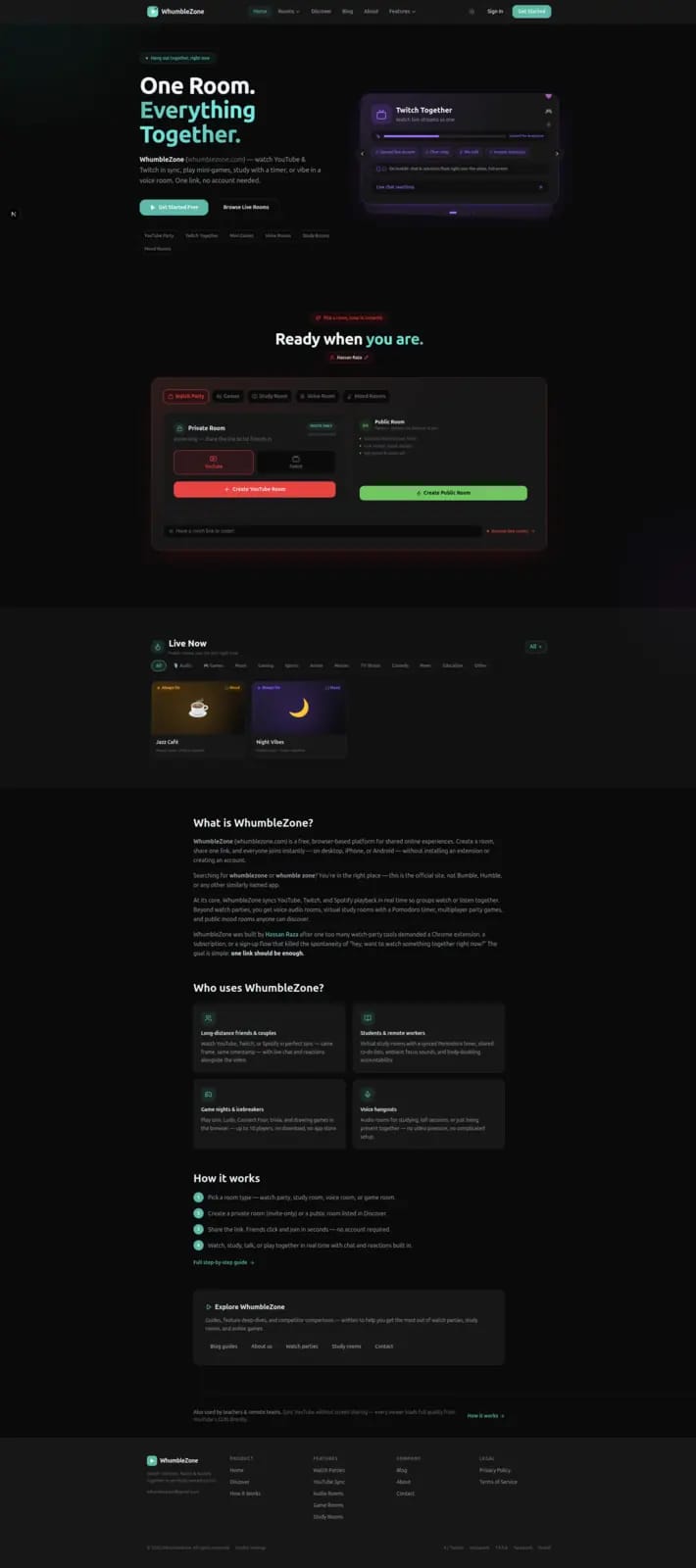 Complete WhumbleZone guide — watch parties, study rooms, games, and voice Complete WhumbleZone guide — watch parties, study rooms, games, and voice